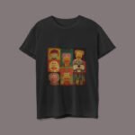Camiseta color negro unisex con personajes de la serie Fraggle Rock