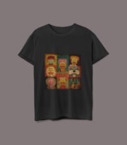 Camiseta color negro unisex con personajes de la serie Fraggle Rock