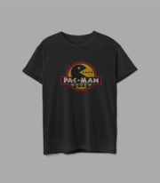 Camiseta color negro unisex Pacman con logo Jurassic Park