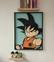 Cuadro multicapa de madera Goku niño ejemplo de exposición