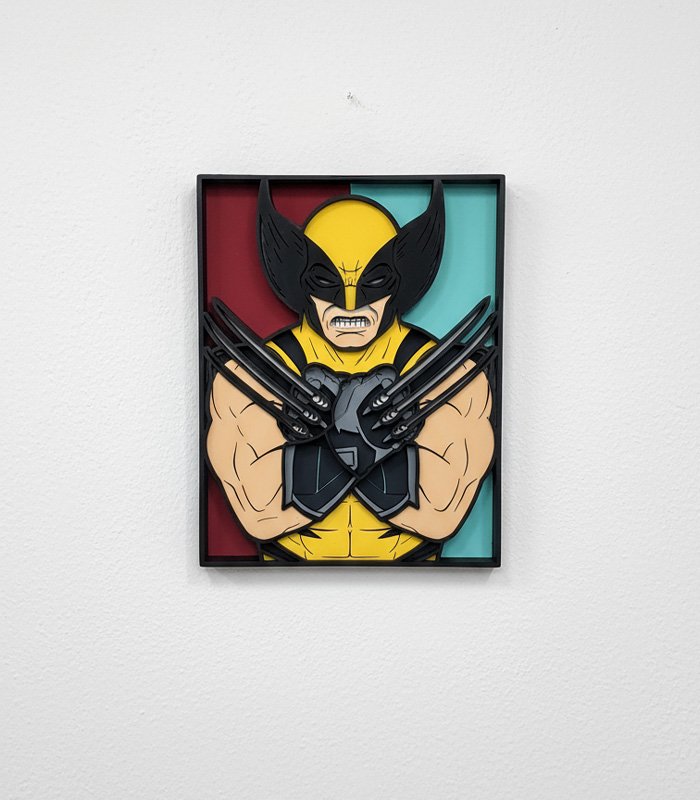 Cuadro multicapa de madera del personaje Lobezno