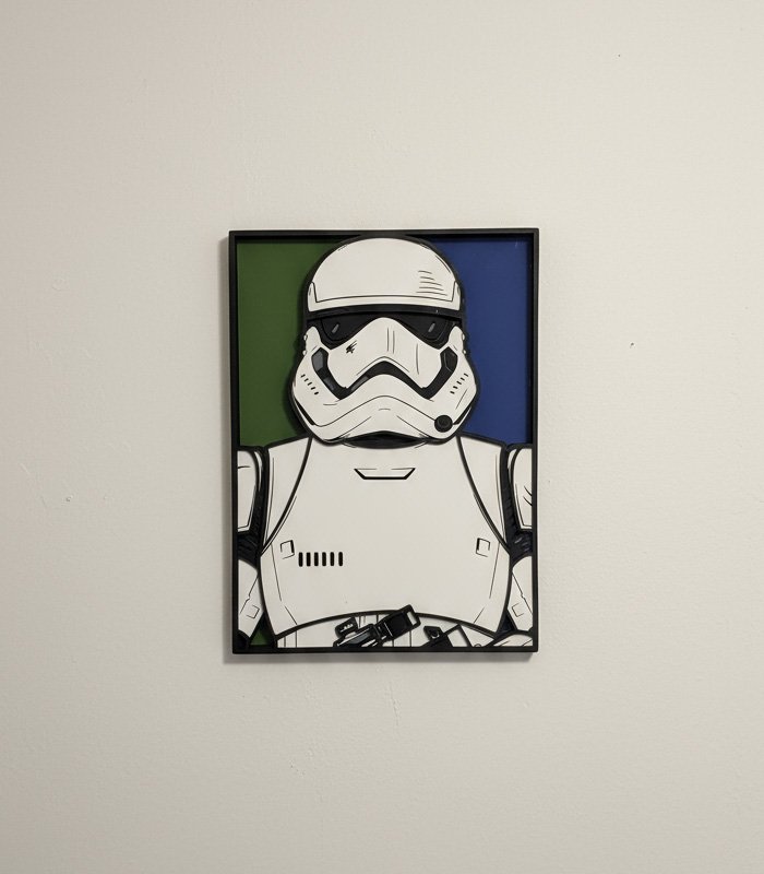 Cuadro multicapa de madera de un Stormtrooper de La Guerra de las galaxias