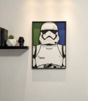 Cuadro multicapa de madera de un Stormtrooper ejemplo de exposición