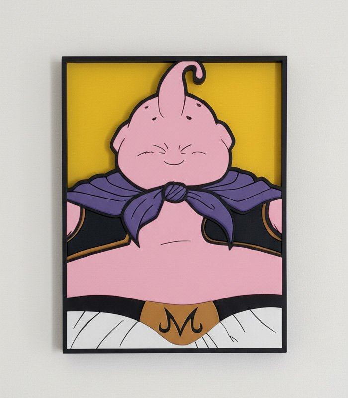 Cuadro multicapa de madera Majin Boo