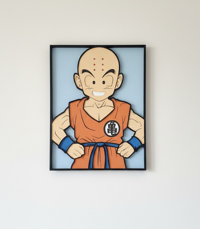 Cuadro multicapa de madera de krilin, personaje de Dragon Ball