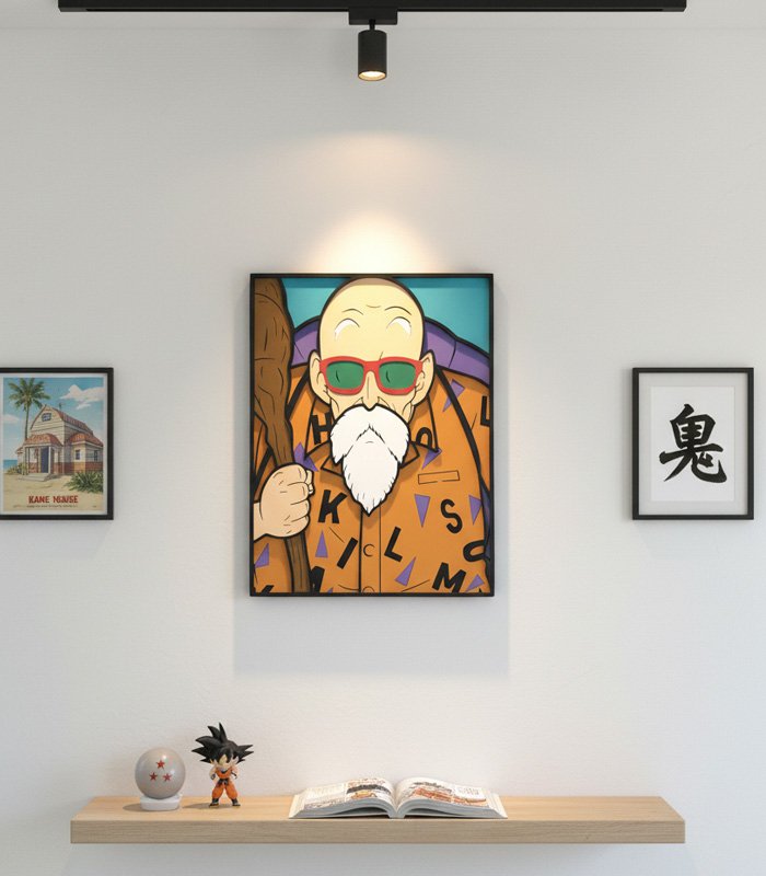 Cuadro de madera multicapa Mutenroshi ejemplo de exposición