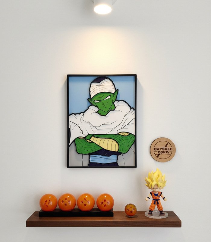 Cuadro multicapa de madera Piccolo, ejemplo de exposición