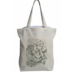 Tote bag de tela con estampado de Alicia en el país de las maravillas.