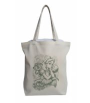 Tote bag de tela con estampado de Alicia en el país de las maravillas.